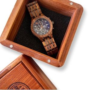 JORD CONWAY WATCH in KOSSO & MIDNIGHT BLUE (w/ humidor box) - valued at $354